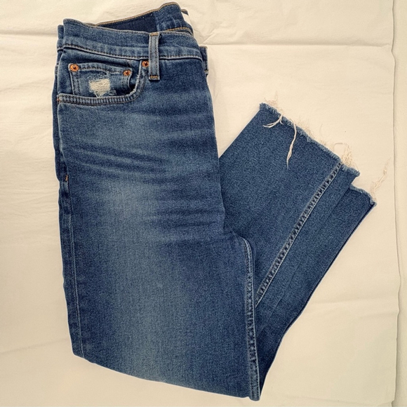RE/DONE High Rise Straight Jeans Worn True Indigo Sz 28 EUC - Picture 5 of 13